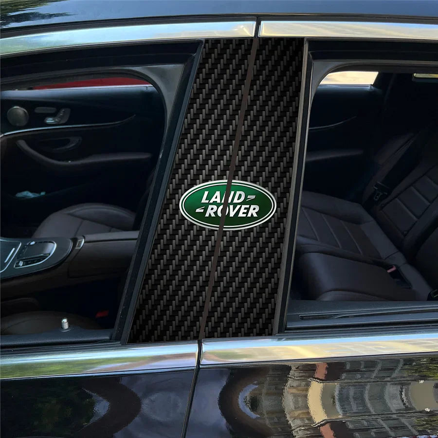 Carbon Fibre Car Center Column Protector(With Custom Car Logo)2pc | Easy Install