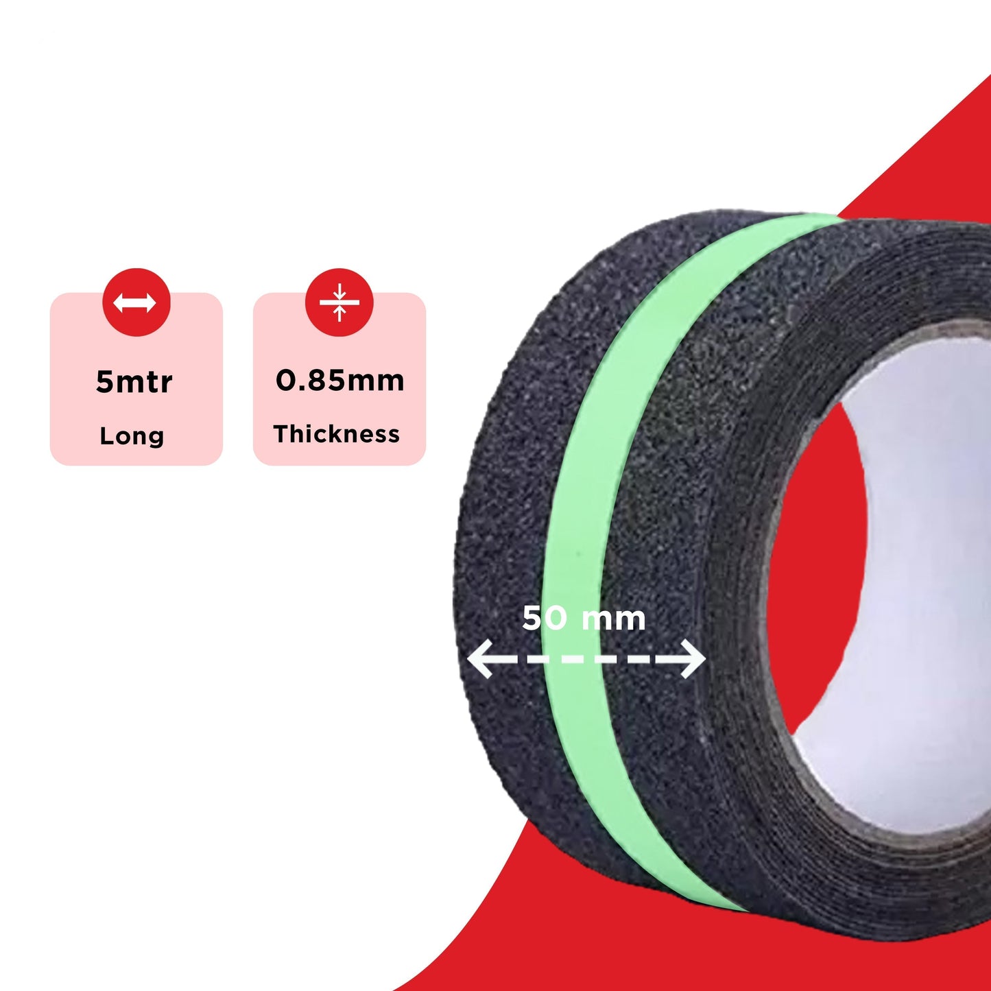 Anti Slip Neon Tape (5mtr X50mm), Fall Resistant with PET Frosted Material