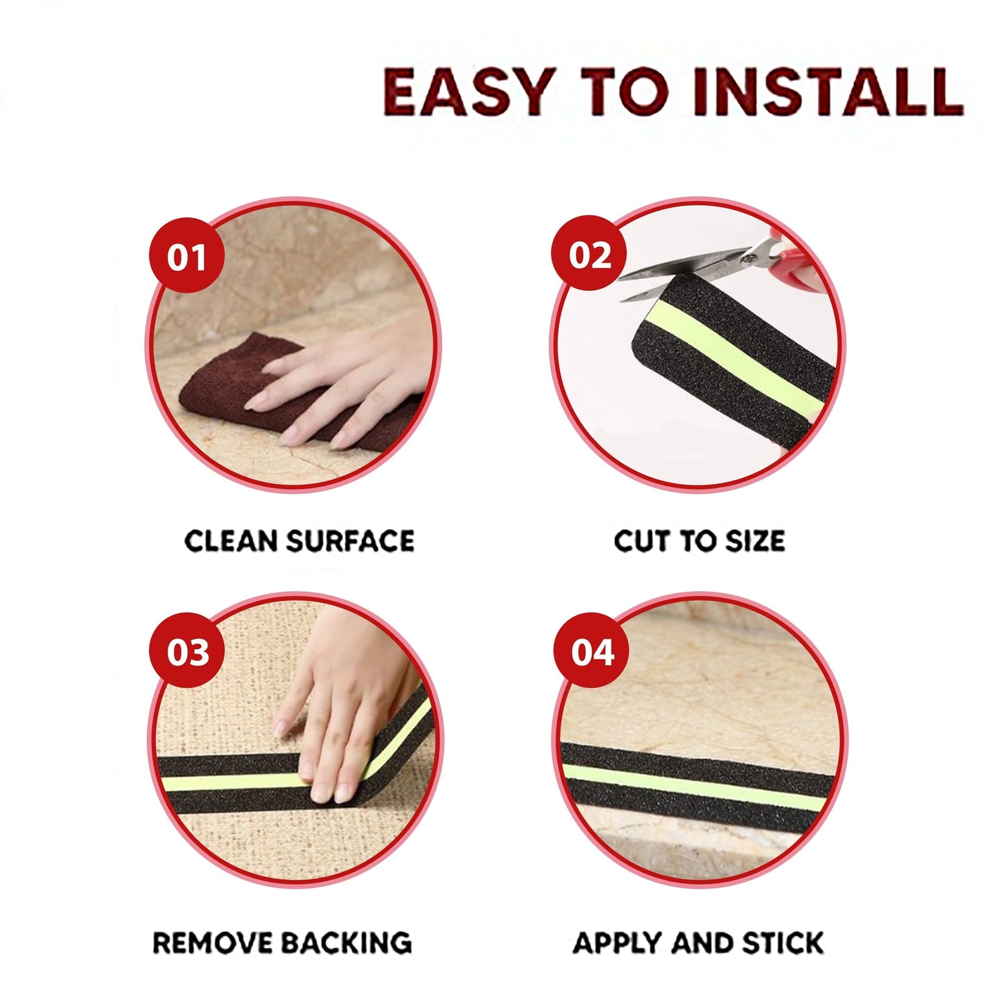 Anti Slip Neon Tape (5mtr X50mm), Fall Resistant with PET Frosted Material