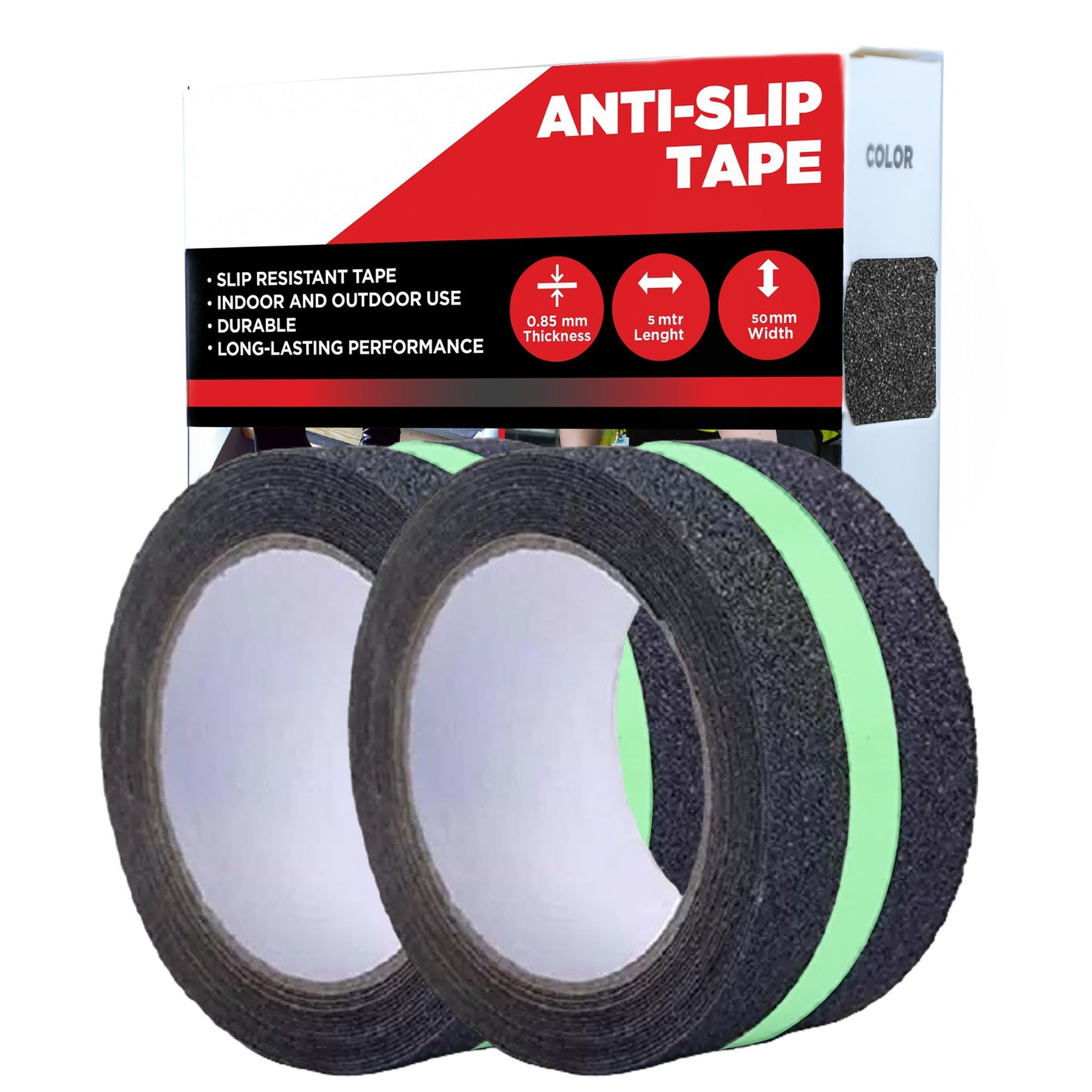 Anti Slip Neon Tape (5mtr X50mm), Fall Resistant with PET Frosted Material