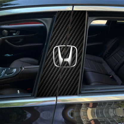 Carbon Fibre Car Center Column Protector（With Custom Car Logo）2pc | Easy Install